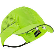 Ergodyne® Skullerz® 8960 Bump Cap W/LED Lighting Technology, Lime, Long Brim, One Size