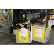 DuraStripe® DuraView Signage System, Short Side Open, Yellow Frame, 10/Pack