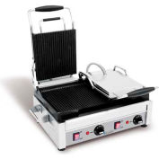 Eurodib SFE Series Double Panini Grill 220V Left Flat, Right Ribbed- SFE02375