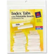 Avery® Self-Adhesive Index Tabs with Printable Inserts, 1" Width, Clear, 25 Tabs/Pack