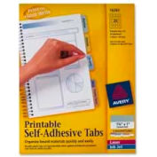 Avery® Printable Self-Adhesive Tabs, 1-3/4" Width, Assorted, 80 Tabs/Pack