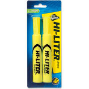 Avery® Hi-Liter Desk Style Highlighter, Chisel Tip, Fluorescent Yellow Ink, 2/Pack