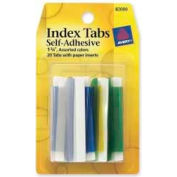 Avery® Index Tabs with Writable Inserts, 1-3/4" Width, Assorted, 20 Tabs/Pack