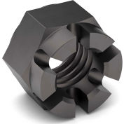 1 1/8-12 Hex Castle Nut - Grade 5 - Carbon Steel - Zinc Clear - Fine - Pkg of 5
