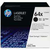 HP® HP 64X, (CC364XD) 2-pack High Yield Black Original LaserJet Toner Cartridges