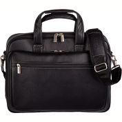 Bugatti EXB507 Synthetic Leather Executive Briefcase, 15.6" Computer Case Black