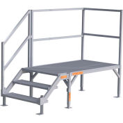 EZ-ACCESS FORTRESS OSHA Stair System 23"-34"H Adj., 40-1/2"W x 89-1/2"L Fully Assembled