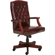 Boss Executive Office Chair - Vinyl - High Back - Mahogany