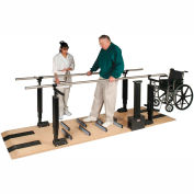 Electric Wood Platform Mounted Parallel Bars, Height/Width Adjustable, 10' L