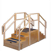 Two-Sided Compact Training Stairs with Platform, 96"L x 36"W x 60"H