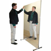 Ultra-Safe Glassless Mirror, Stationary with Stand, Vertical, 60"W x 96"H