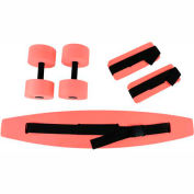 CanDo® Deluxe Aquatic Exercise Kit (Jogger Belt, Ankle Cuffs, Hand Bars), Large, Red