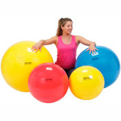 PhysioGymnic Molded Vinyl Inflatable Exercise Ball, 45 cm (18"), Yellow