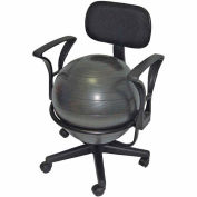 CanDo® Metal Mobile Ball Chair with Arms, 18" Dia. Ball
