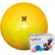 CanDo® Deluxe ABS Inflatable Exercise Ball, Extra Thick, Yellow, 45 cm (18")