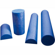 CanDo® Blue PE Foam Roller, Half-Round, 6" Dia. x 36"L