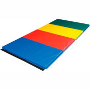 CanDo® Accordion-Fold Exercise Mat, 1-3/8" PU Foam with Cover, 5' x 10', Rainbow Colors