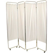 FEI Standard 3-Panel Privacy Screen with Casters, 6 mil Vinyl Panels, 48&quot;W x 68&quot;H, White