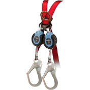 FallTech® 82706TB3 DuraTech Twin 6' Compact Web SRD, Carabiner with Alignment Clip & Rebar Hook