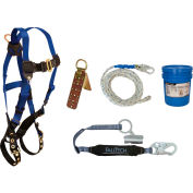 FallTech® 8595A Roofer's Kit with 7016 Harness, 3' Shock Absorbing Lanyard & Roof Anchor