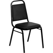 Flash Furniture Banquet Stacking Chair - Vinyl - 1-1/2" Seat Cushion - Black - Pkg Qty 4