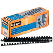 Fellowes® Plastic Combs - Round Back, 3/8", 55 Sheets, Black, 100/Pk - Pkg Qty 20