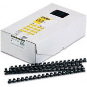 Fellowes® Plastic Combs - Round Back, 1/2", 90 Sheets, Black, 100/Pack - Pkg Qty 12