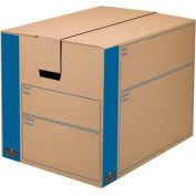 Fellowes 0062901 Smoothmove™ Moving & Storage, Large Box, 25"L x 18-1/4"W x 19"H, Kraft/Blue - Pkg Qty 6