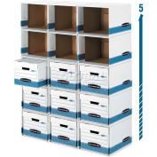 Fellowes 0162601 Bankers Box File Cube BoxShell Letter/Legal, 13-7/8x16-7/8x11-3/8 White/Blue - Pkg Qty 6