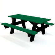 Global Industrial™ 6 ft. Recycled Plastic A-Frame Rectangular Picnic Table - Green