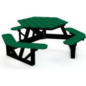 Global Industrial 6' Hexagon Picnic Table, Recycled Plastic, Green
