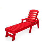 Frog Furnishings Pensacola Chaise Lounge, Red