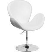 Flash Furniture Retro Reception Side Chair - Leather - White - Hercules Trestron Series