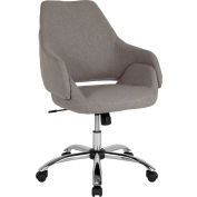 Flash Furniture Madrid Home & Office Chair - Mid Back - Fabric - Light Gray