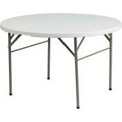 Flash Furniture 4' Round Fold-In-Half Plastic Table - Granite White