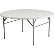 Flash Furniture 5' Round Fold-In-Half Plastic Table - Granite White