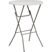 Flash Furniture 32" Round Plastic Bar Height Folding Table - Granite White