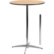 Flash Furniture 30" Round Cocktail Table with 30" and 42" Leg Columns - Birchwood Top