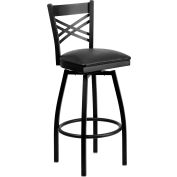 Flash Furniture X-Back Swivel Metal Barstool - Vinyl - Black - Hercules Series