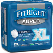 Medline® FitRight Super Protective Underwear, Size XL, Waist Size 56"-68", 20/Bag
