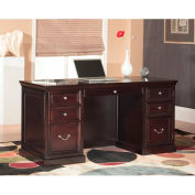 Martin Furniture Fulton 61" Space Saver Double Pedestal Desk - Espresso
