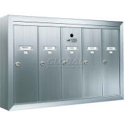 Surface Mount Vertical 1250 Series, 5 Door Mailbox, Anodized Aluminum
