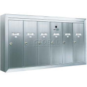 Surface Mount Vertical 1250 Series, 6 Door Mailbox, Anodized Aluminum