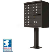 Vital Cluster Box Unit, 12 Mailboxes, 1 Parcel Locker, Dark Bronze