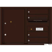 Florence Versatile 4C Mailbox 4C06D-04, 23-1/4"H, 4 Mailboxes, 1 Parcel, Front Loading, Brown, USPS
