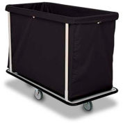 Forbes Laundry Cart 1120-B HD Cloth 48-1/2"L x 23-1/2"W x 39"H, 15 Bushel, Black