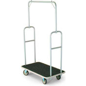 Forbes Standard Bellman Cart 2431-GY-GY Silver Powder Epoxy, Gray Bumper, 8" Rubber