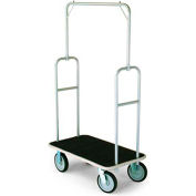 Forbes Standard Bellman Cart 2434-BK-GY Silver Powder Epoxy, Black Carpet, Gray Bumper, 8" Rubber