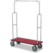 Forbes Standard Bellman Cart 2495-RD-GY Stainless, Red Carpet, Beige Bumper, 8" Rubber