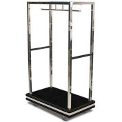 Forbes Deluxe Bellman Cart 2505DB-BK-BK Stainless, Black Carpet, Black Bumper, 8" Rubber